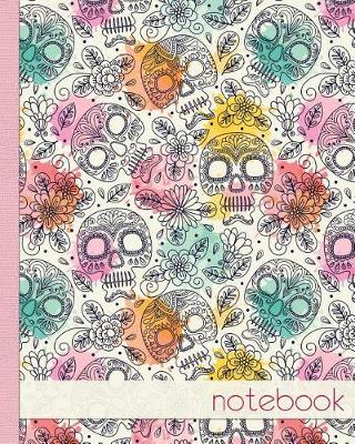 Book cover for Colourful Sugar Skull Notebook, Notes, Jotter, Journal.