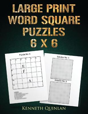 Book cover for Large Print Word Square Puzzles - 6 x 6