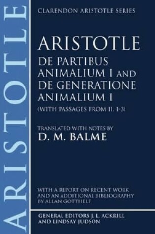 Cover of De Partibus Animalium I and De Generatione Animalium I (with passages from Book II. 1-3)
