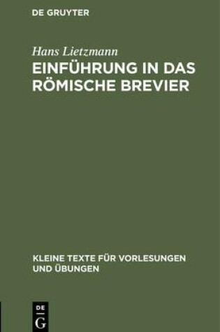 Cover of Einfuhrung in Das Roemische Brevier