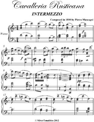 Book cover for Cavalleria Rusticana Intermediate Piano Sheet Music