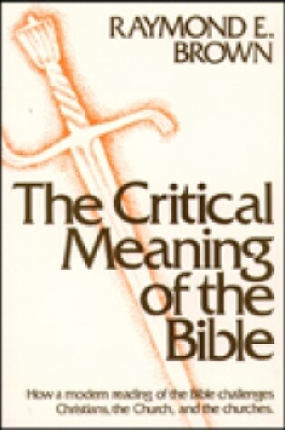 Cover of The Critical Meaning of the Bible