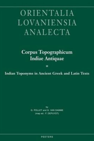 Cover of Corpus Topographicum Indiae Antiquae III