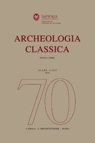 Cover of Archeologia Classica Vol. LXX, N.S. II, 9. 2019