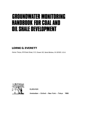 Cover of Groundwater Monitoring Handbook for Coal and Oil Shale Development