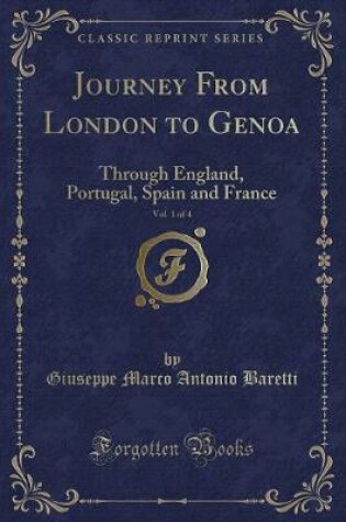 Cover of Journey from London to Genoa, Vol. 1 of 4