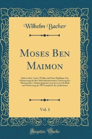 Cover of Moses Ben Maimon, Vol. 1