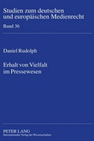 Cover of Erhalt Von Vielfalt Im Pressewesen