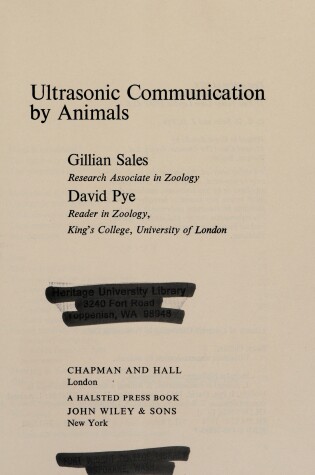 Cover of Ultrasonic Communication by Animals