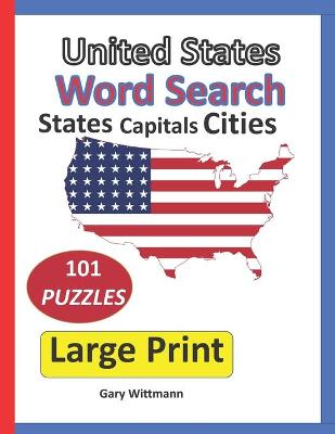 Book cover for United States Word Search, States, Capitals, Cities