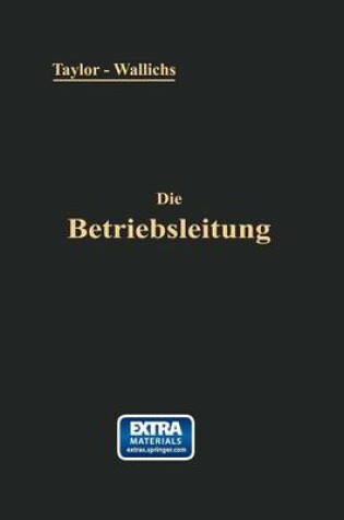 Cover of Die Betriebsleitung inbesondere der Werkstätten