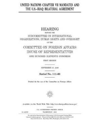 Cover of United Nations Chapter VII mandates and the U.S.-Iraq bilateral agreement