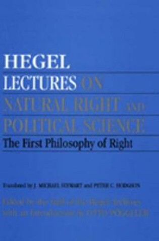 Cover of Lectures on Natural Right and Political Science