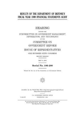 Book cover for Results of the Department of Defense's fiscal year 1999 financial statements audit