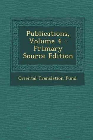 Cover of Publications, Volume 4