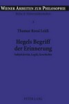 Book cover for Hegels Begriff Der Erinnerung