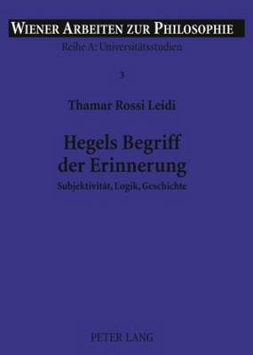 Cover of Hegels Begriff Der Erinnerung