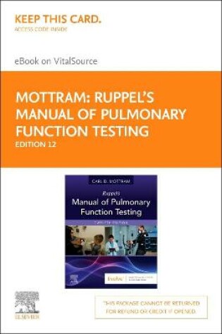Cover of Ruppel's Manual of Pulmonary Function Testing - Elsevier eBook on Vitalsource (Retail Access Card)