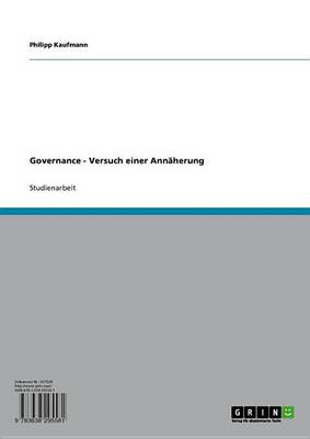 Book cover for Governance - Versuch Einer Annaherung