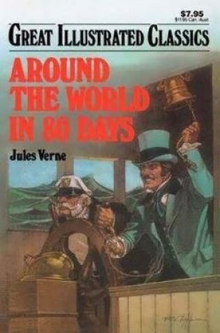 Cover of Around the World in 80 Days illustrated