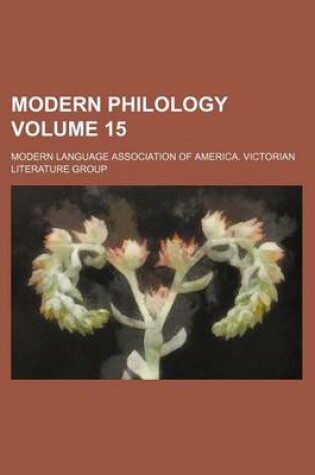 Cover of Modern Philology Volume 15