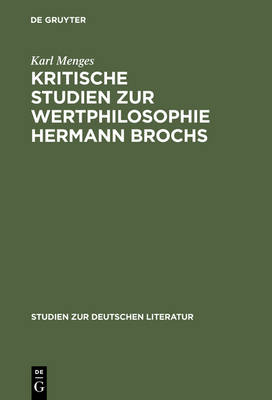 Book cover for Kritische Studien Zur Wertphilosophie Hermann Brochs