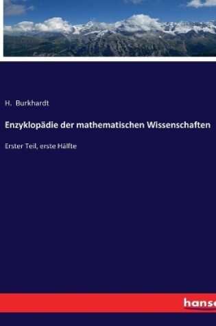 Cover of Enzyklopädie der mathematischen Wissenschaften