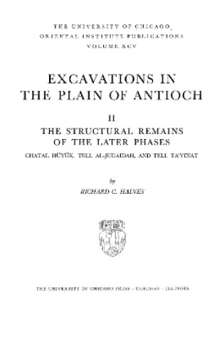 Cover of Excavations in the Plain of Antioch Volume II