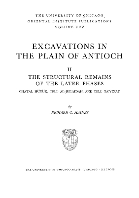 Book cover for Excavations in the Plain of Antioch Volume II