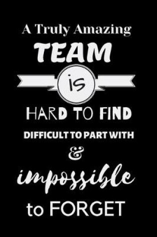 Cover of A Truly Amazing Team is hard to find difficult to part with & impossible to forget