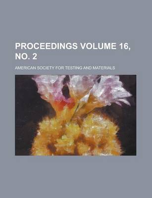 Book cover for Proceedings Volume 16, No. 2