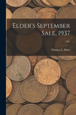 Cover of Elder's September Sale, 1937; 1937