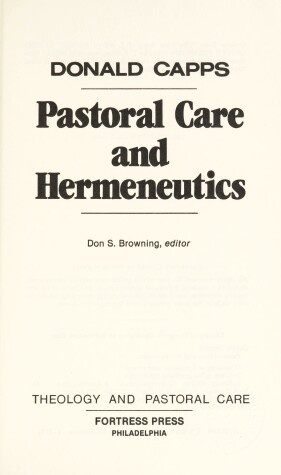 Book cover for Pastoral Care and Hermeneutics