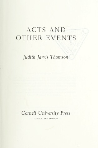 Cover of Acts and Other Events