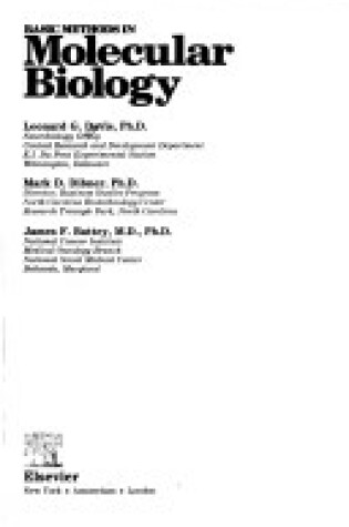 Cover of Basic Methods Molecular Biolgy