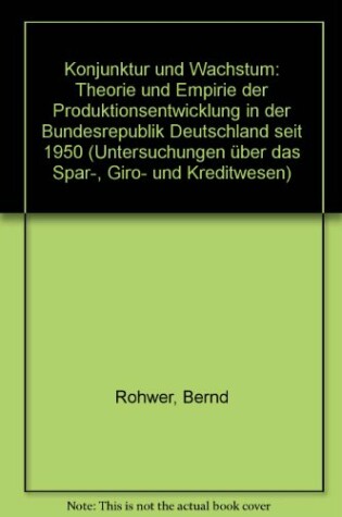 Cover of Konjunktur Und Wachstum