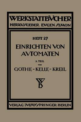 Cover of Das Einrichten Von Automaten