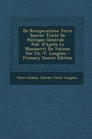 Cover of de Recuperatione Terre Sancte