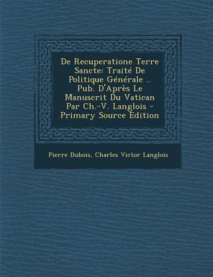 Book cover for de Recuperatione Terre Sancte