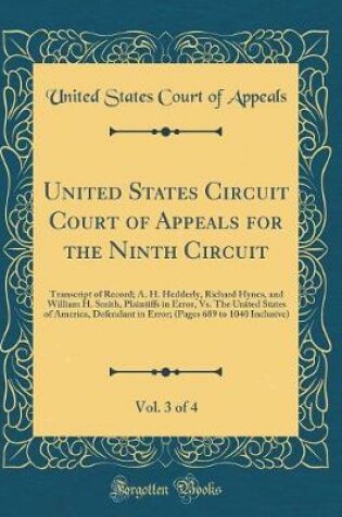 Cover of United States Circuit Court of Appeals for the Ninth Circuit, Vol. 3 of 4