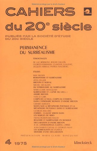 Book cover for Permanence Du Surraealisme