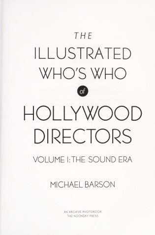 Cover of The Illustrated Who's Who of Hollywood Directors