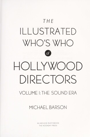 Book cover for The Illustrated Who's Who of Hollywood Directors