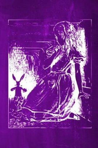 Cover of Alice in Wonderland Chalkboard Journal - Alice and The White Rabbit (Purple)