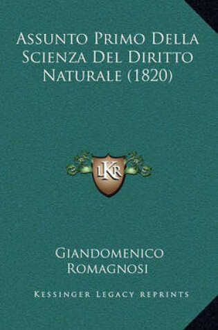 Cover of Assunto Primo Della Scienza del Diritto Naturale (1820)