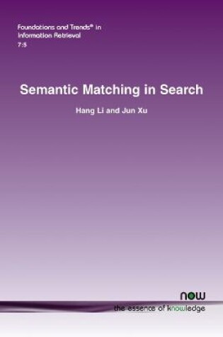 Cover of Semantic Matching in Search