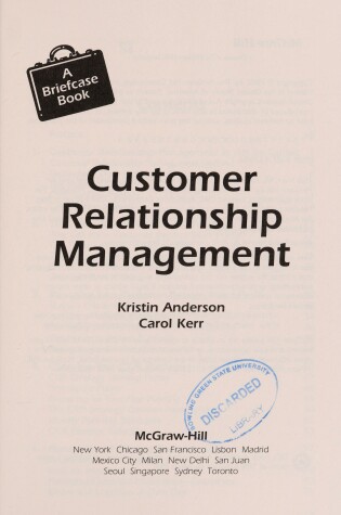 Cover of Customer Relationship Management