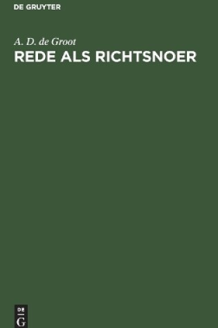 Cover of Rede als richtsnoer