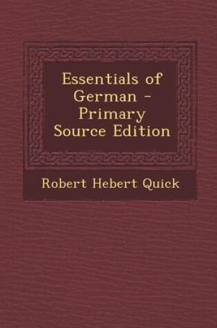 Cover of Essentials of German