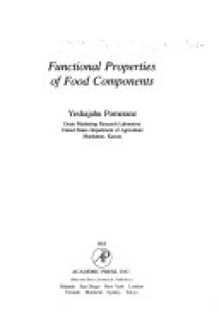 Cover of Functional Properties of Food Components